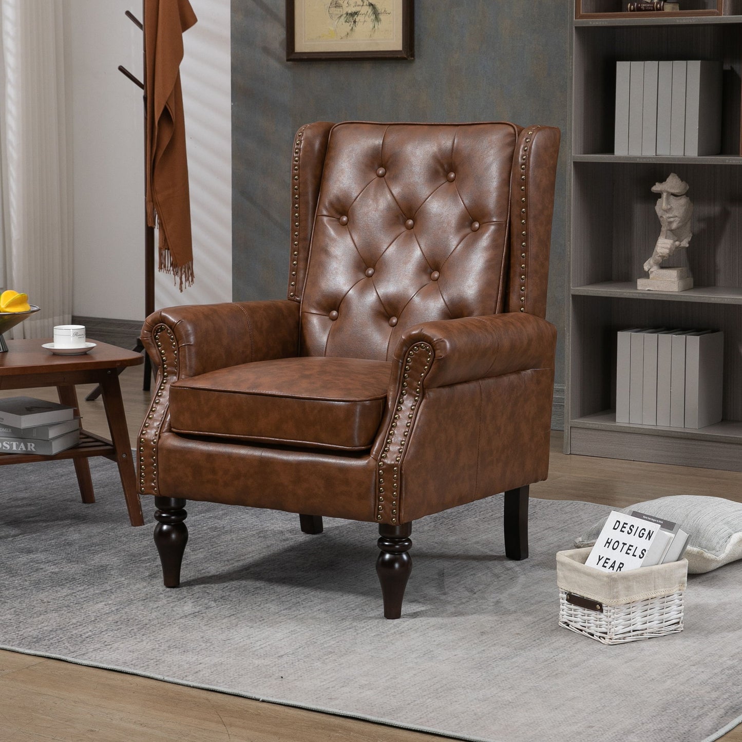 Modern Accent Armchair With Sturdy Wood Legs Home Essentials