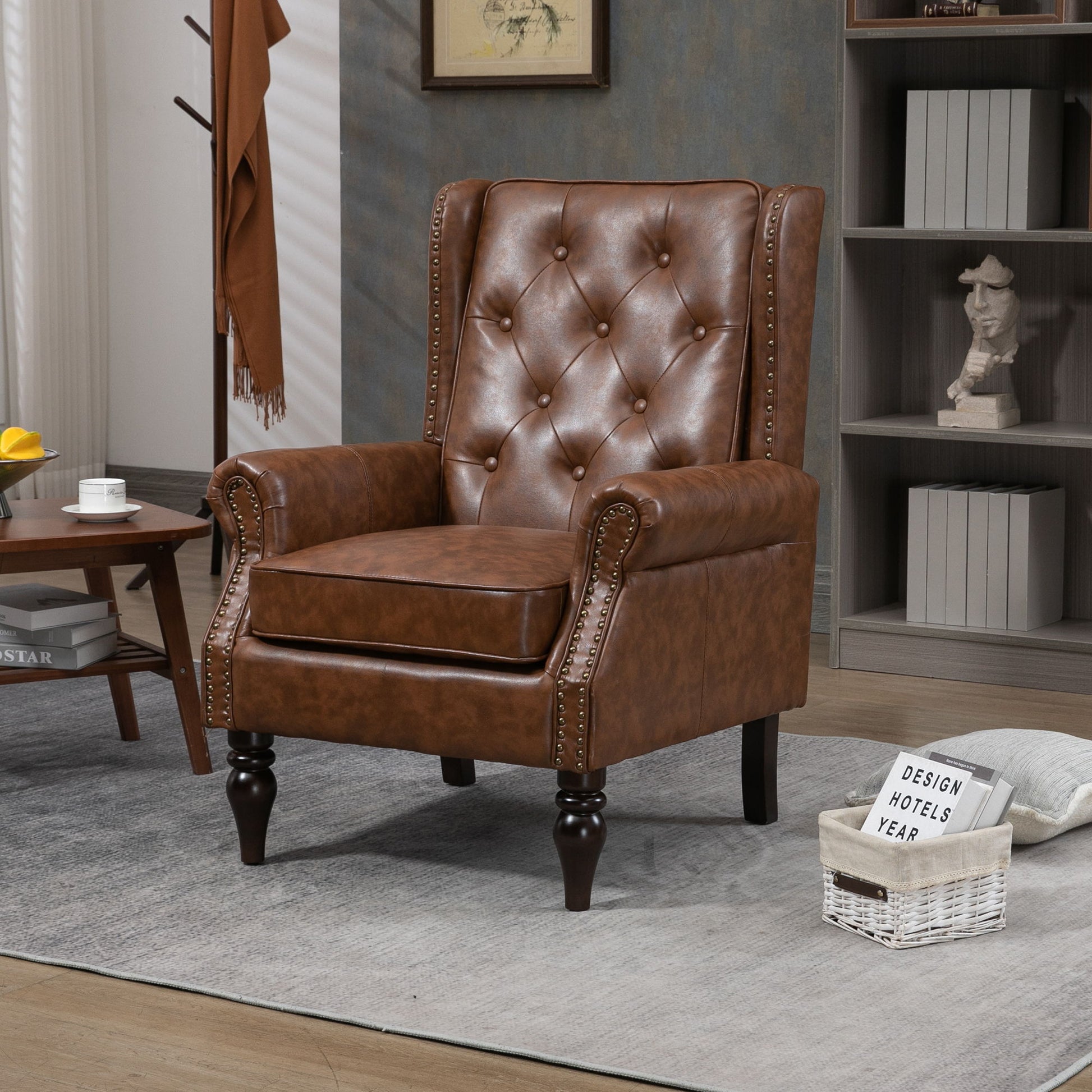 Modern Accent Armchair With Sturdy Wood Legs Home Essentials