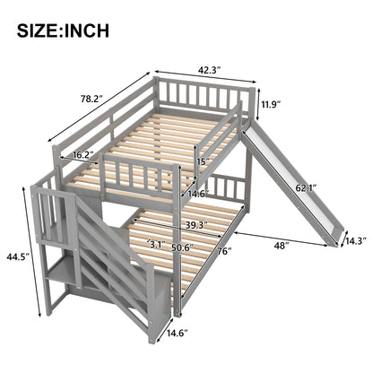 Bunk Bed With Convertible Slide And Stairway Hearth and Haven