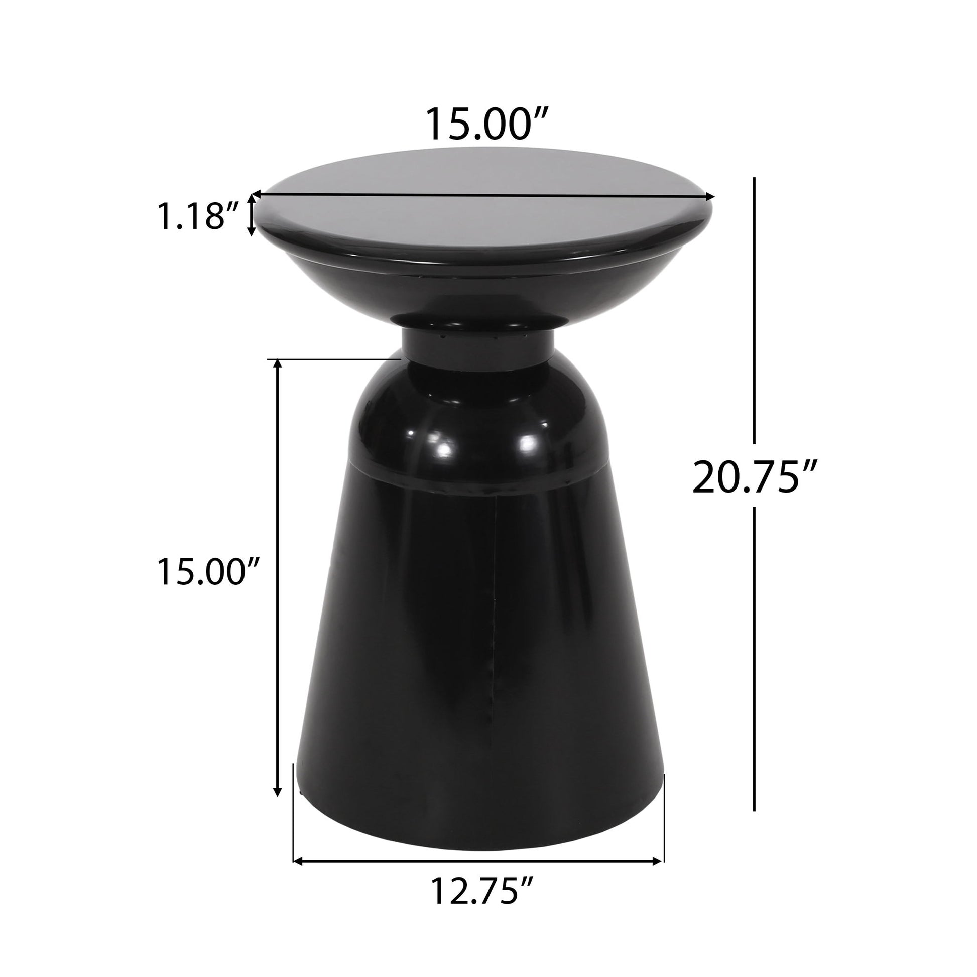 Outdoor Modern Metal End Large Table Noble House