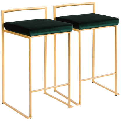 Fuji - Contemporary / Glam Design Counter Stool (Set of 2) Lumi Source