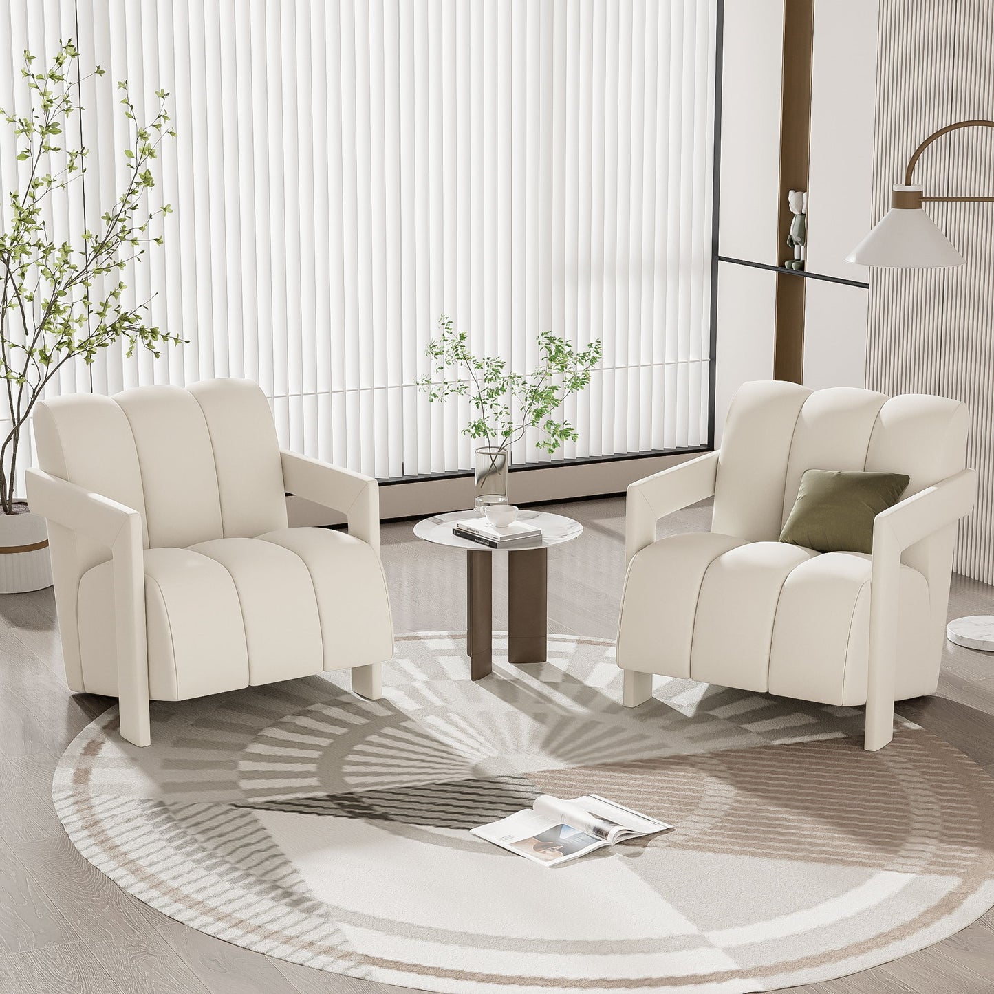 Modern Minimalist Leisure Armchair With L Shaped Armrests Hearth and Haven