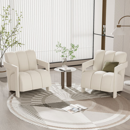 Modern Minimalist Leisure Armchair With L Shaped Armrests Hearth and Haven