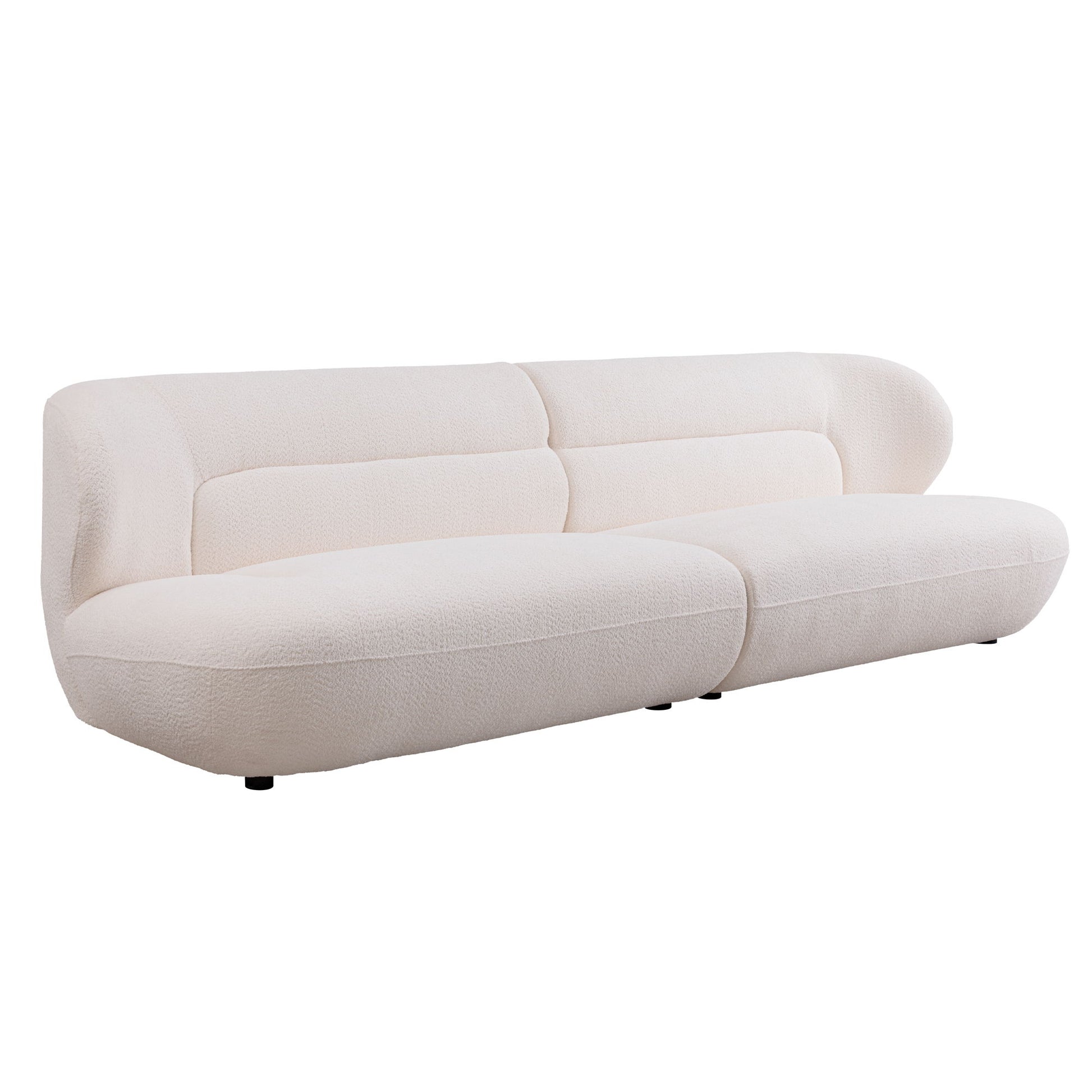 Modern Fashion Yp40116W Circular Curve Design Sofa, 4 Seater For Office & Bedroom - White Home Essentials