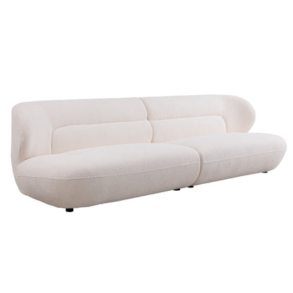 Modern Fashion Yp40116W Circular Curve Design Sofa, 4 Seater For Office & Bedroom - White Home Essentials