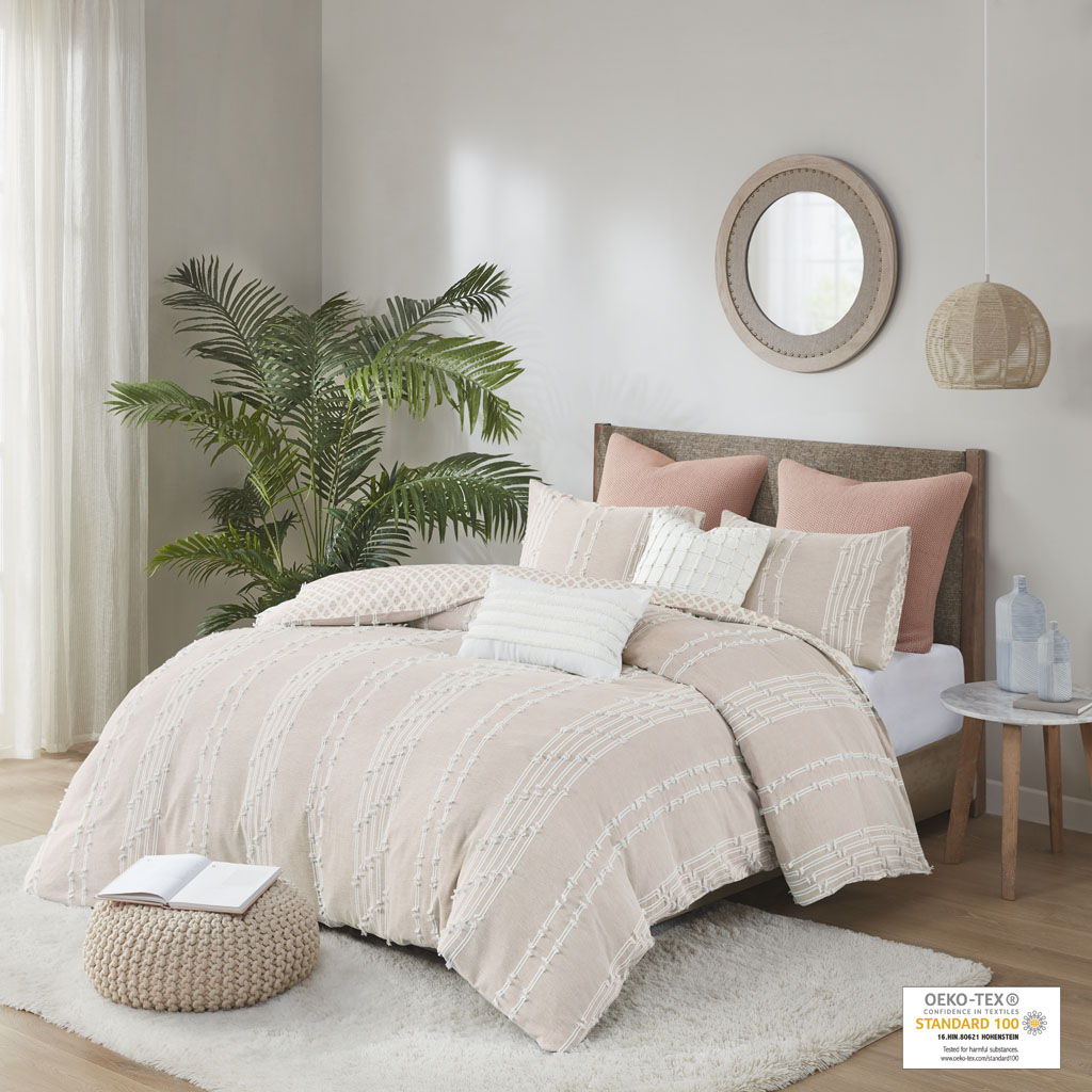 Kara - 3 Piece Comforter Set - Blush