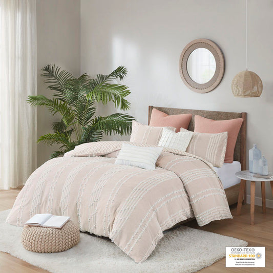 Kara - 3 Piece Comforter Set - Blush