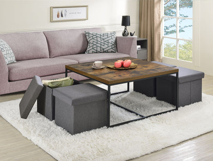 Caitlin - Wood Grain 5 Piece Coffee Table (Set of 5) Lilola Home
