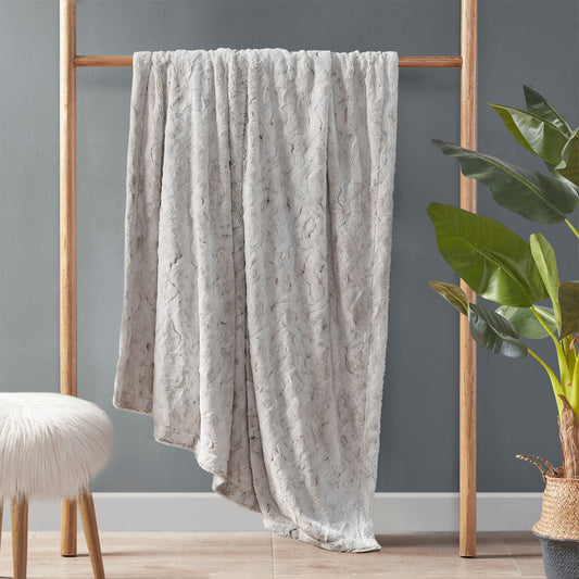 Zuri - 108" x 90" Blanket - Snow Leopard Madison Park