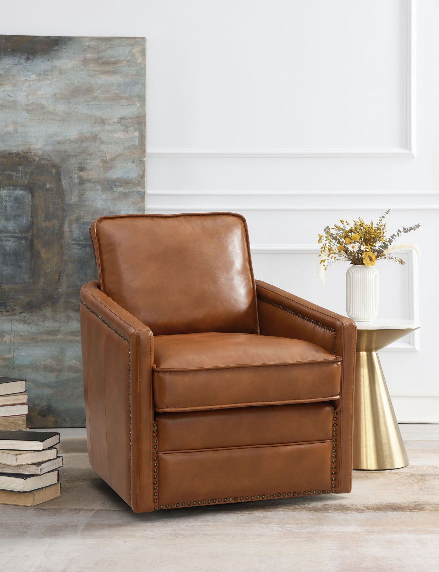 Rocha - Leather Aire Swivel Chair With Glider Acme