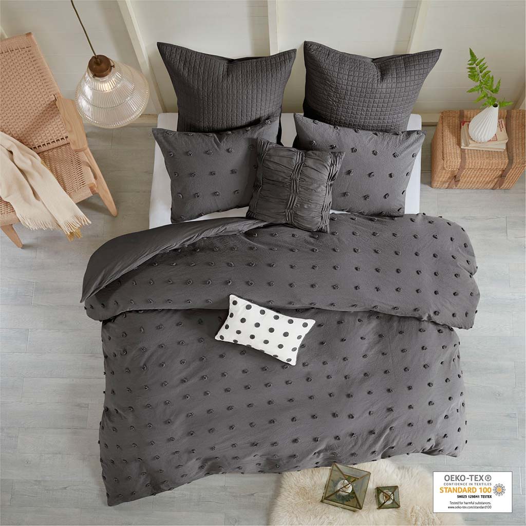 Brooklyn - King Duvet Cover Set - Charcoal