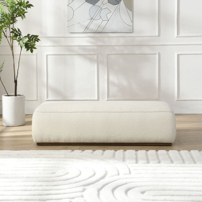 Grainy Footstool For Home - Beige Noble House