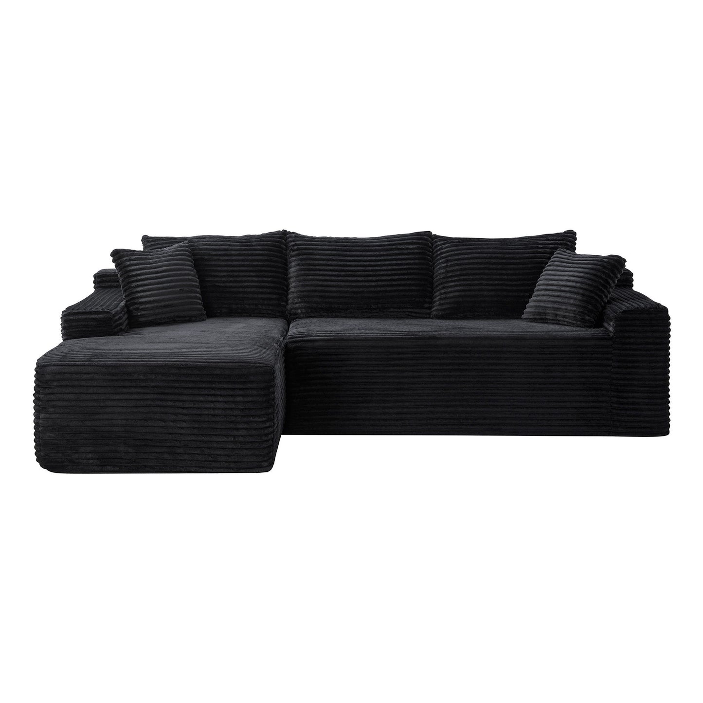 Cloud Modular Sectional Sofa Couch With L-Shape Chaise, Upholstered Couches For Living Room - Black Home Essentials