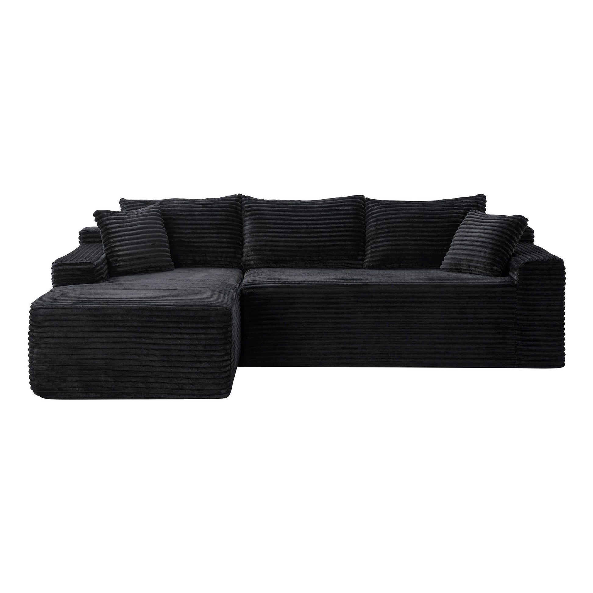 Cloud Modular Sectional Sofa Couch With L-Shape Chaise, Upholstered Couches For Living Room - Black Home Essentials
