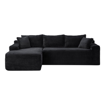 Cloud Modular Sectional Sofa Couch With L-Shape Chaise, Upholstered Couches For Living Room - Black Home Essentials
