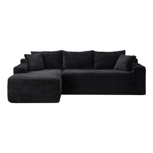 Cloud Modular Sectional Sofa Couch With L-Shape Chaise, Upholstered Couches For Living Room - Black Home Essentials