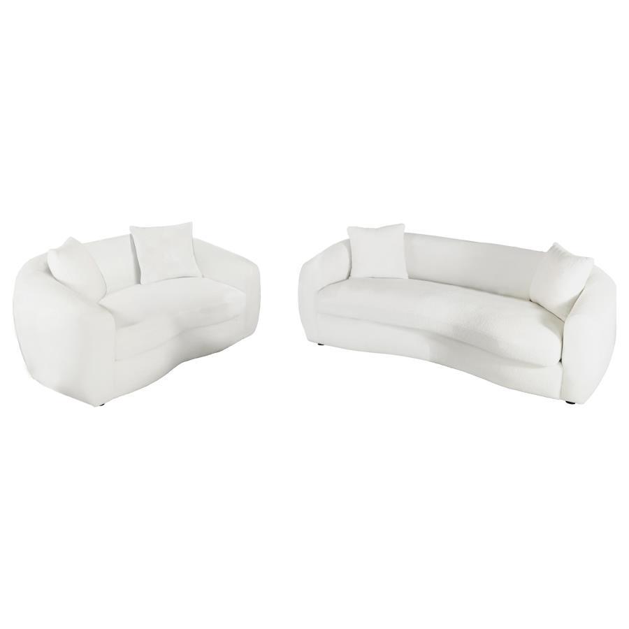 Isabella - Faux Sheepskin Upholstered Sofa Set CoasterElevations
