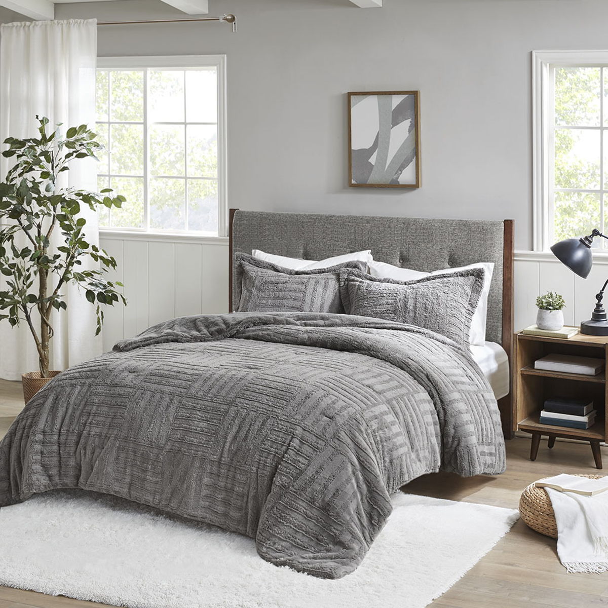 Arctic - King Down Alternative Comforter Mini Set - Gray