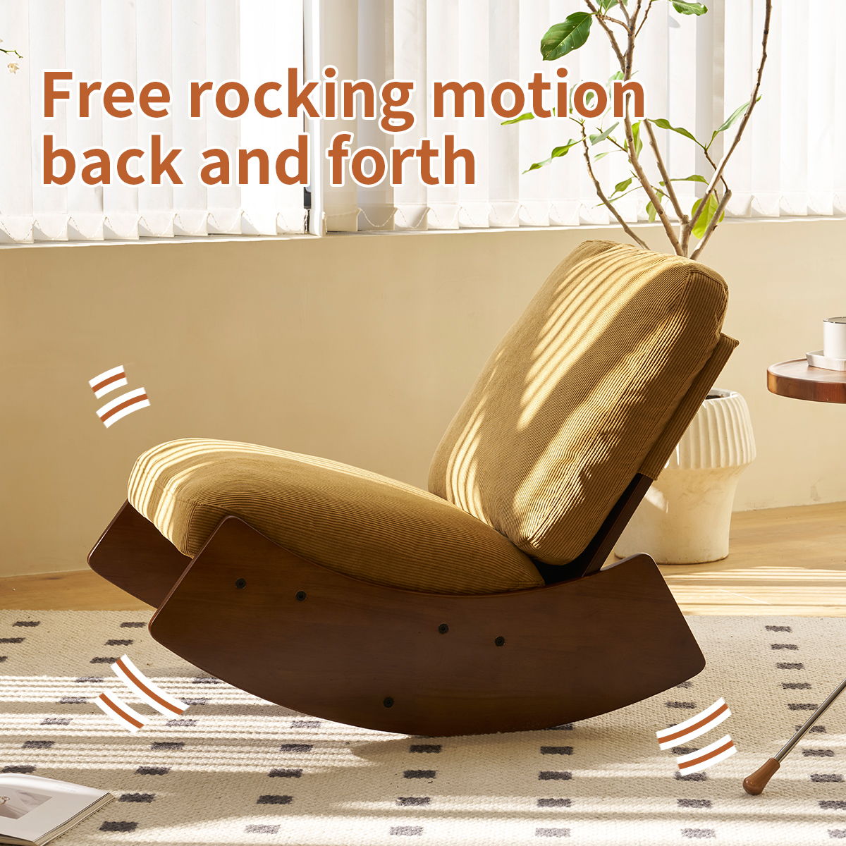 Comfortable High-Quality Upholstery Glider Rocking Chair Home Essentials