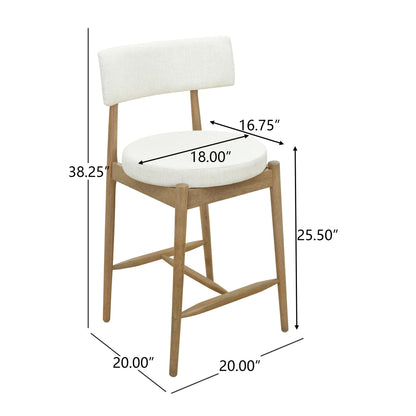 Mid Century Modern Counter Stools, Fabric Upholstered Chairs Noble House