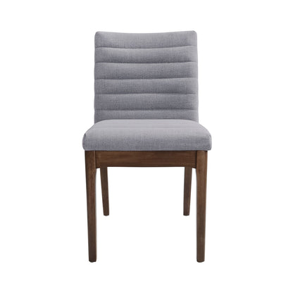 Mid Century Modern Dining Chair (Set of 2) With Channel Stitching - Dark Gray Noble House