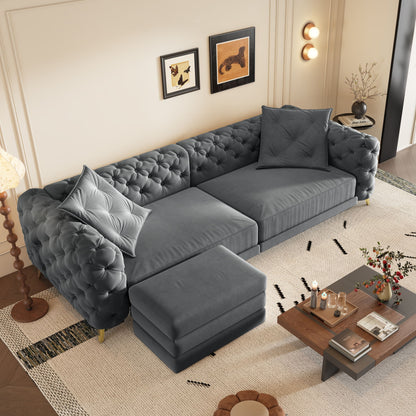 3 In 1 Convertible Sleeper, Deep Seat Pull Out Sofa Bed, Button Tufted Home Essentials