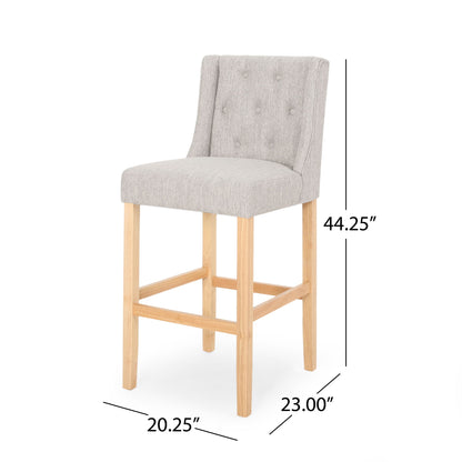 Vienna - Contemporary Fabric Tufted & Wingback Counter Stools (Set of 2) Noble House