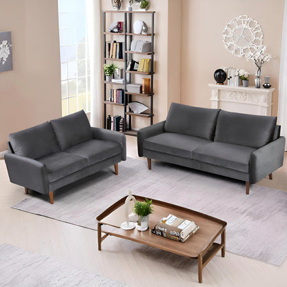 Kent - 2 Piece Sofa & Loveseat Set For Living Room - Gray US Pride