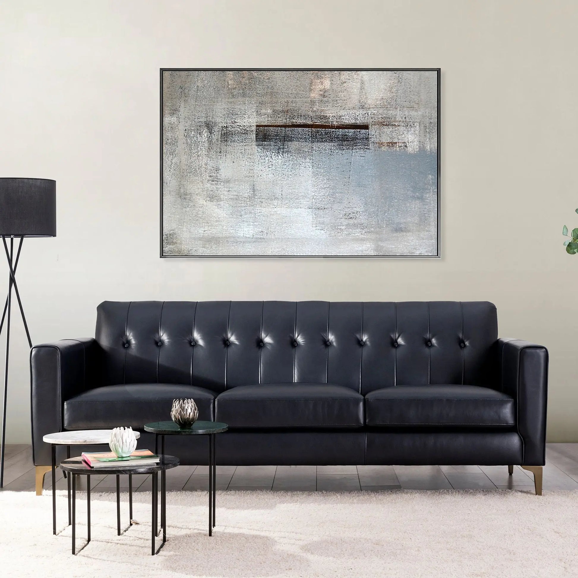 Mid-Century Tufted Leather Sofa Nicelink