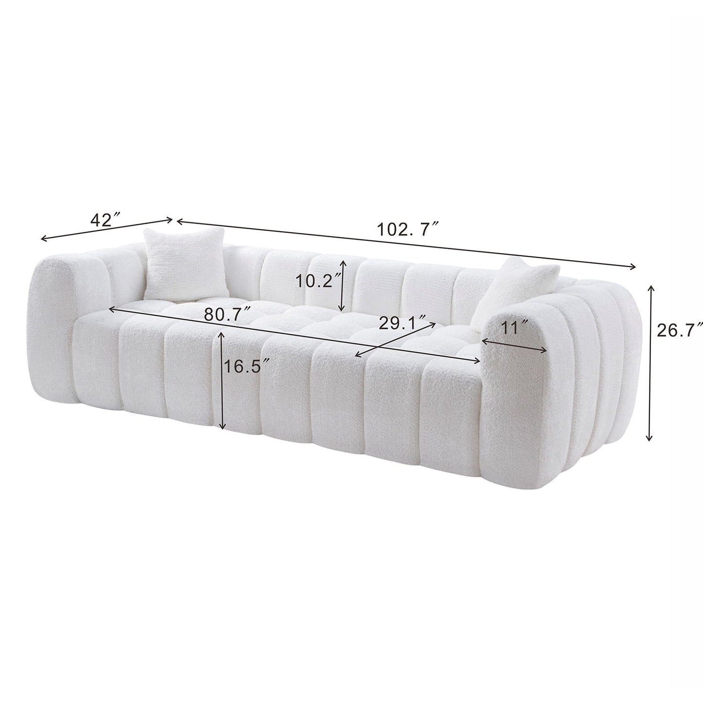 Marshmallow Cloud Compressed Sofa Oversized With 2 Cushions Home Essentials