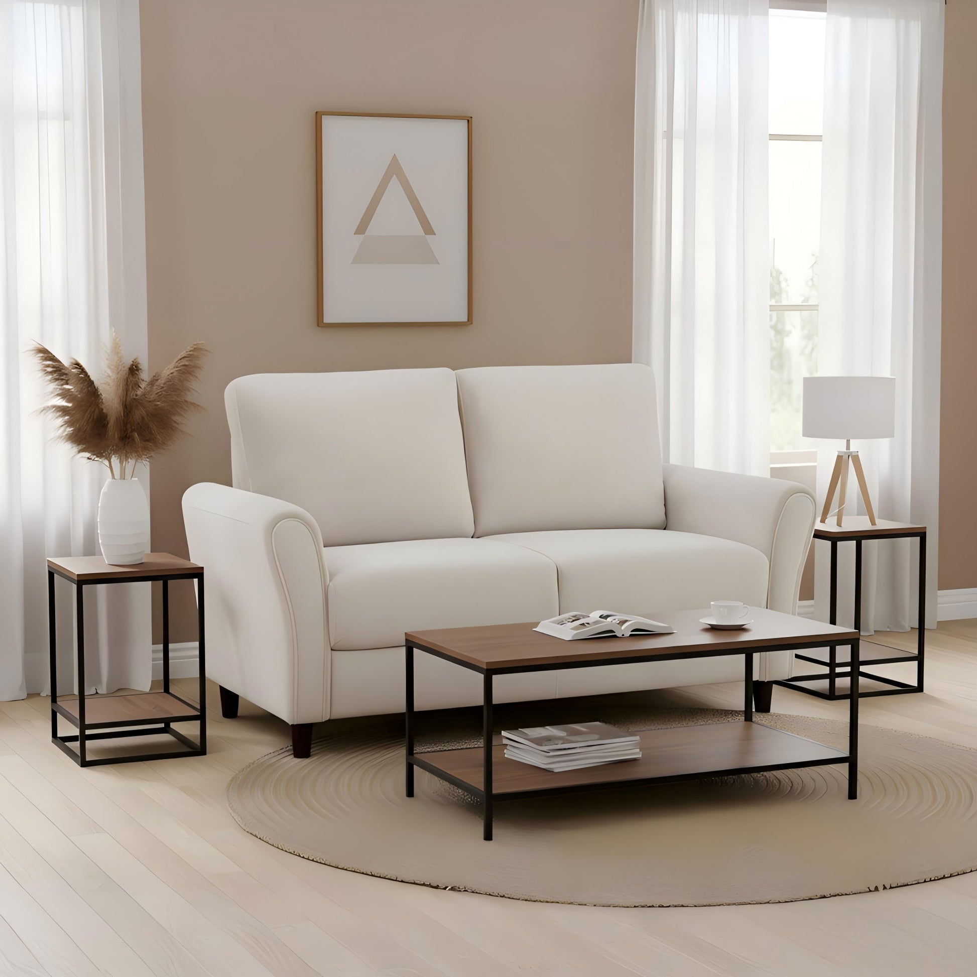 Patricia - Curved Arm Loveseat Sofa US Pride