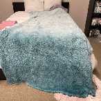 Brielle - Twin Ombre Shaggy Long Comforter Mini Set - Blue