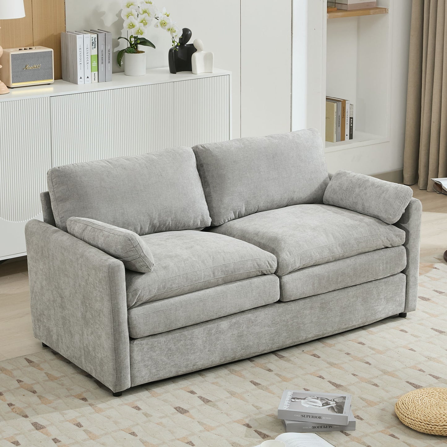 Cozy Upholstered Plush Cushion Loveseat Sofa For Living Room Hearth and Haven