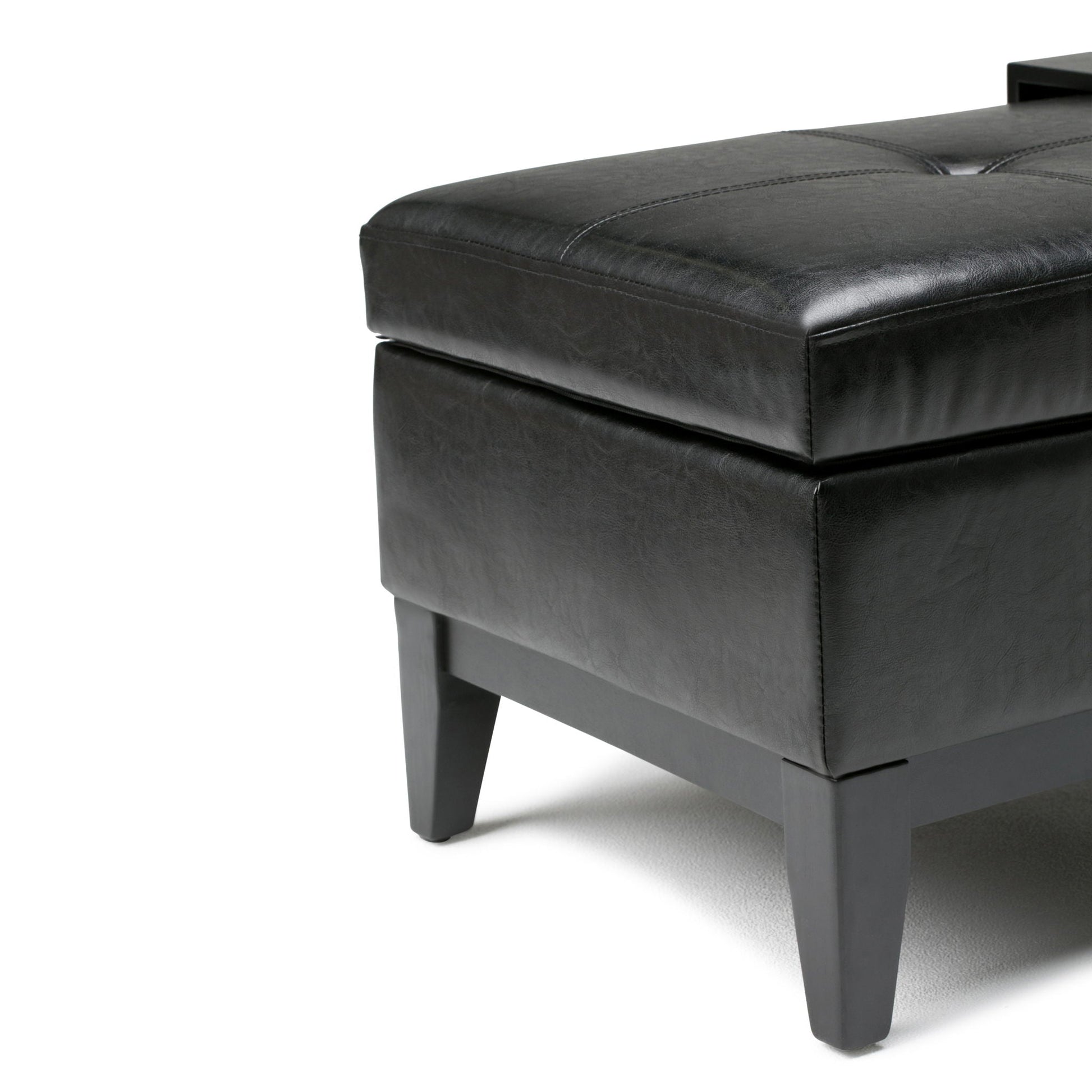 Oregon - Contemporary Storage Ottoman Bench With Tray Simpli-Home