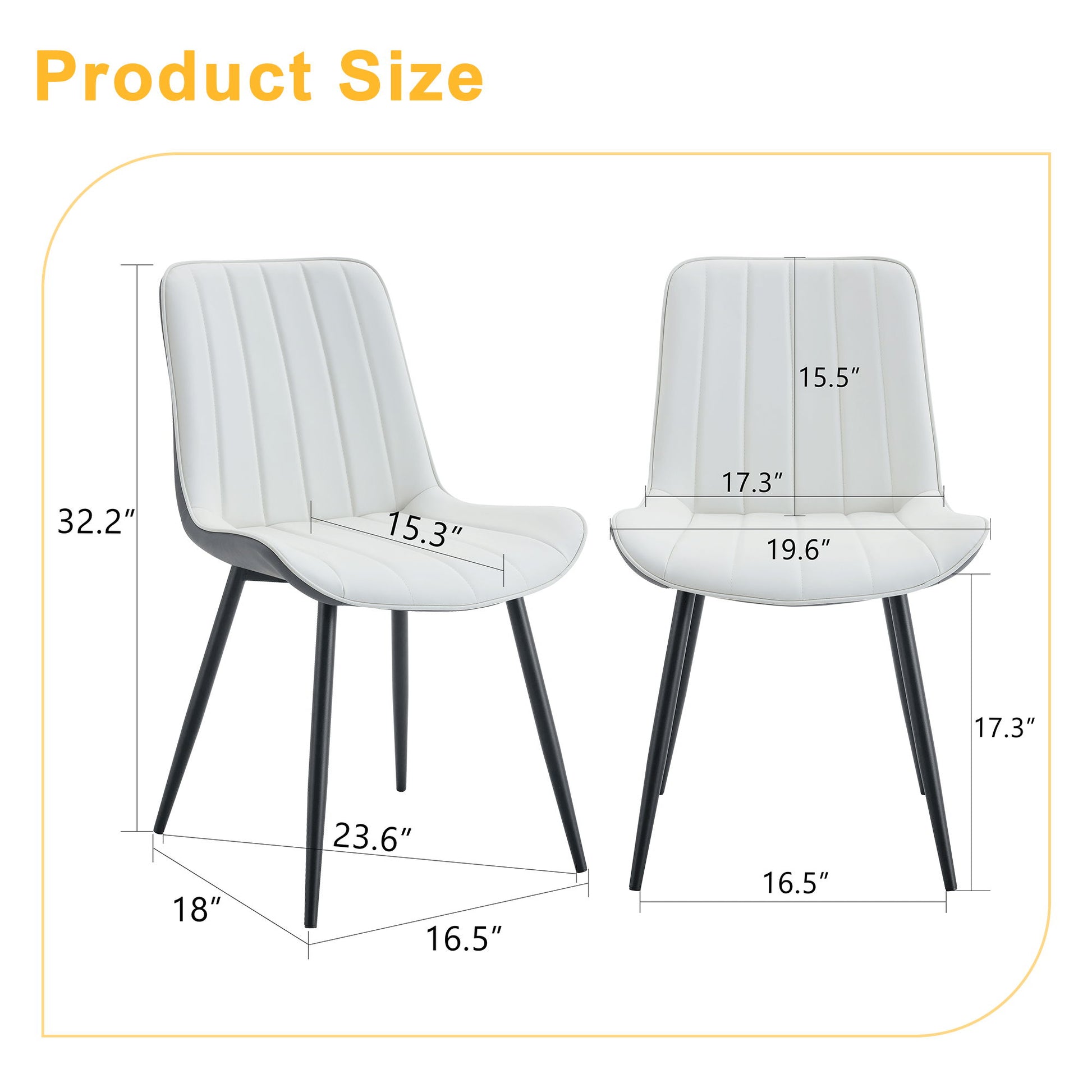 Modern Minimalist Dining Chair Set, Extended Seat Cushion Home Essentials