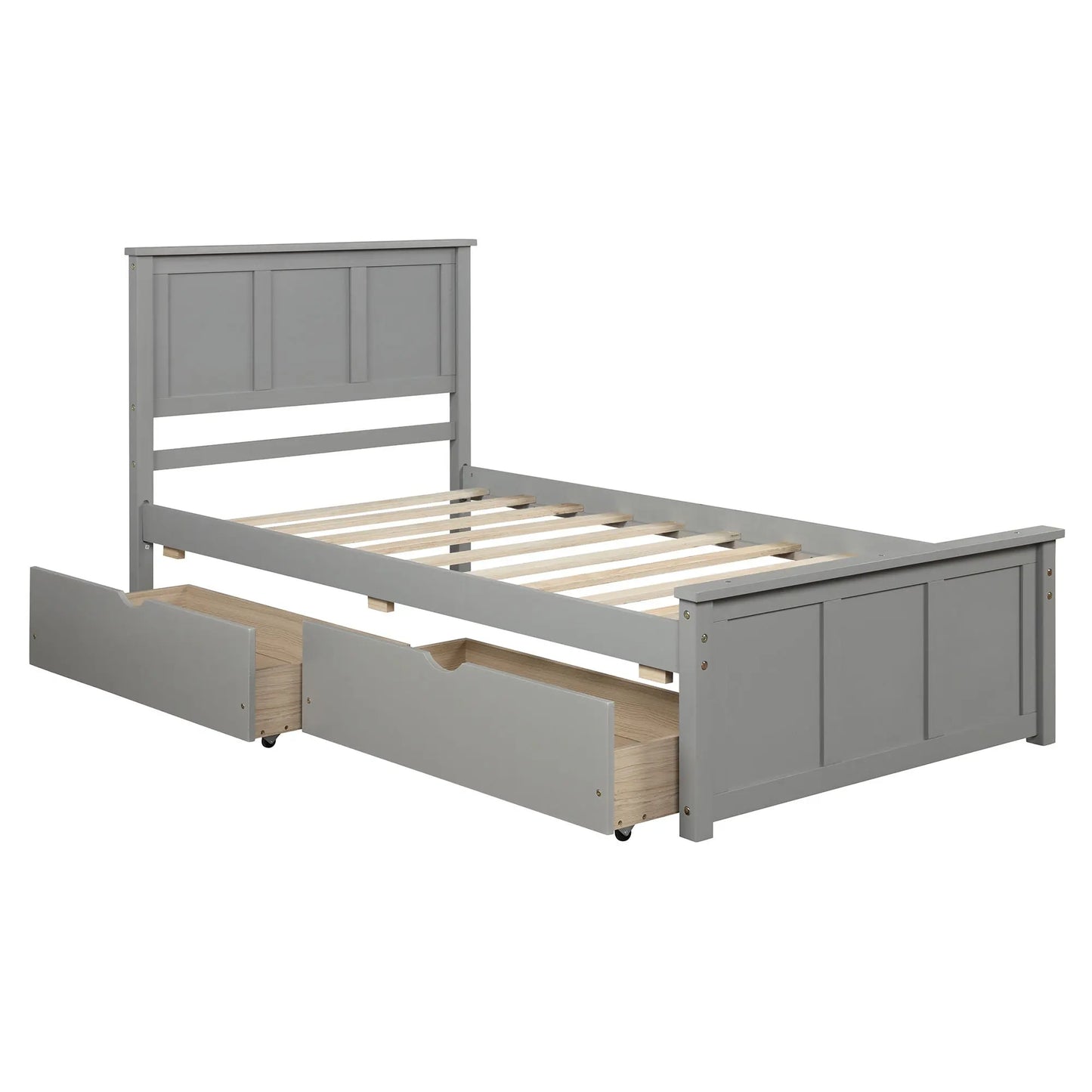 Platform Storage Bed With 2 Wheel Base Drawers Hearth and Haven