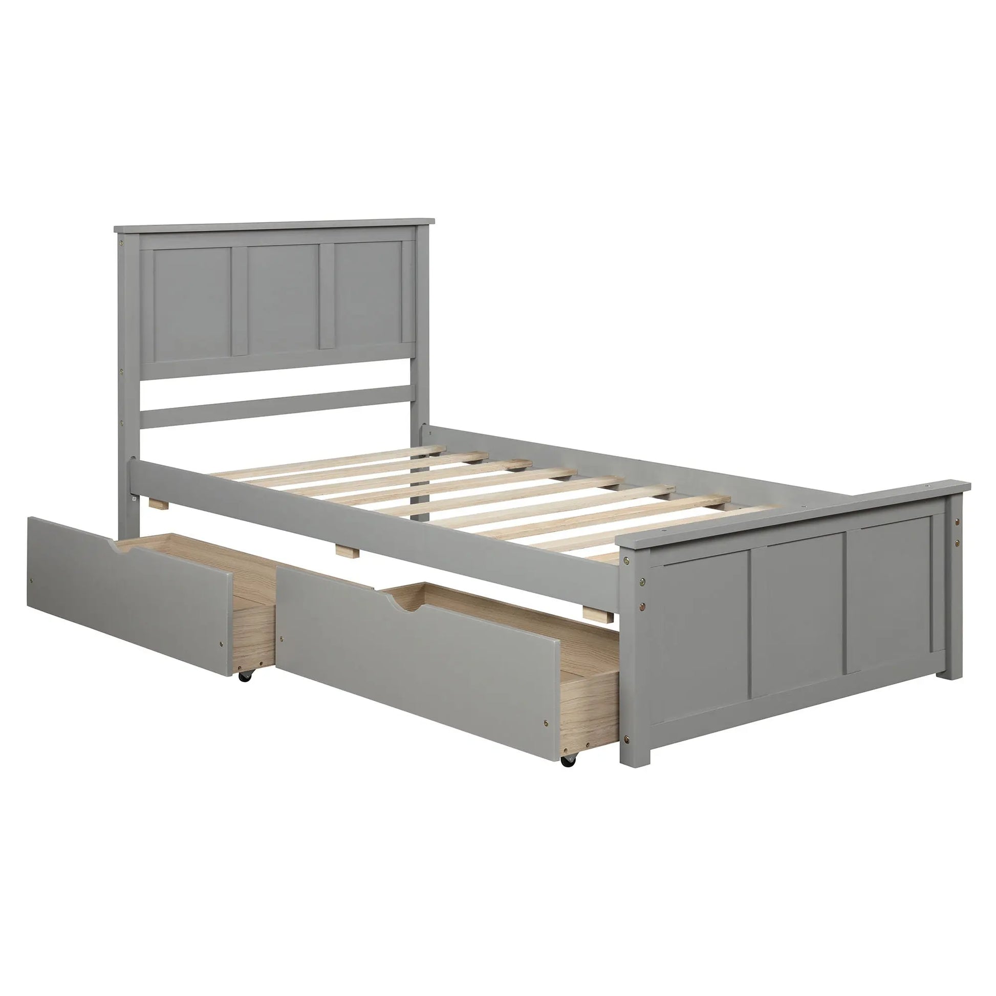 Platform Storage Bed With 2 Wheel Base Drawers Hearth and Haven