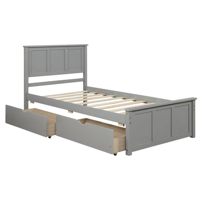 Platform Storage Bed With 2 Wheel Base Drawers Hearth and Haven