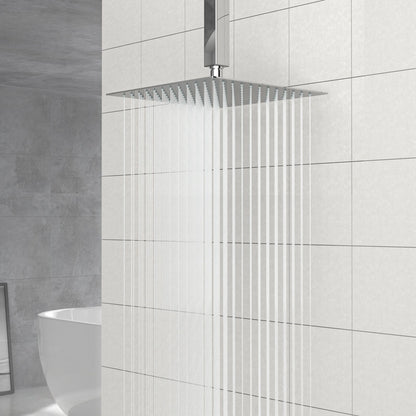 Modern 10" Square Rainfall Shower Head & Stainless Steel Wall Or Ceiling Mount Luxury Spa Shower Panel Daily Nest