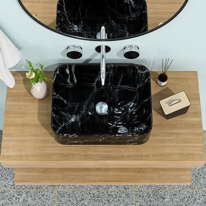 Rectangular Vessel Bathroom Sink - Black / Gray Daily Nest