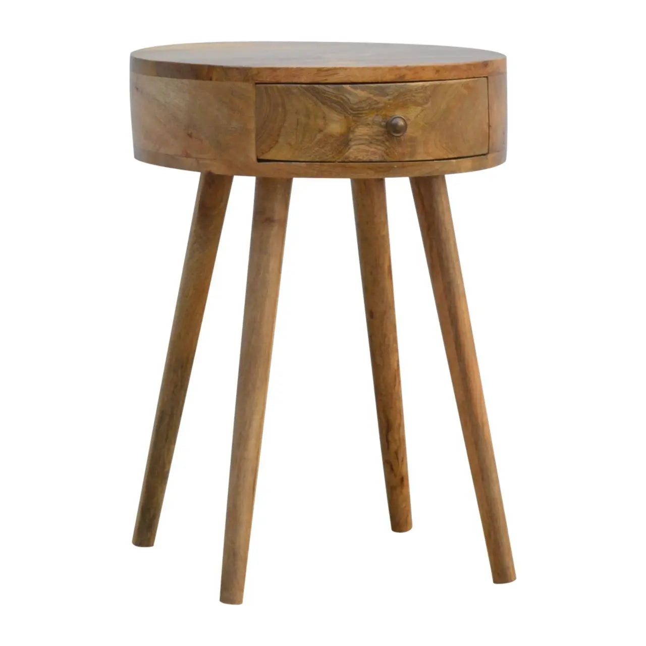 Nordic Chestnut Circular Nightstand Artisan Furniture