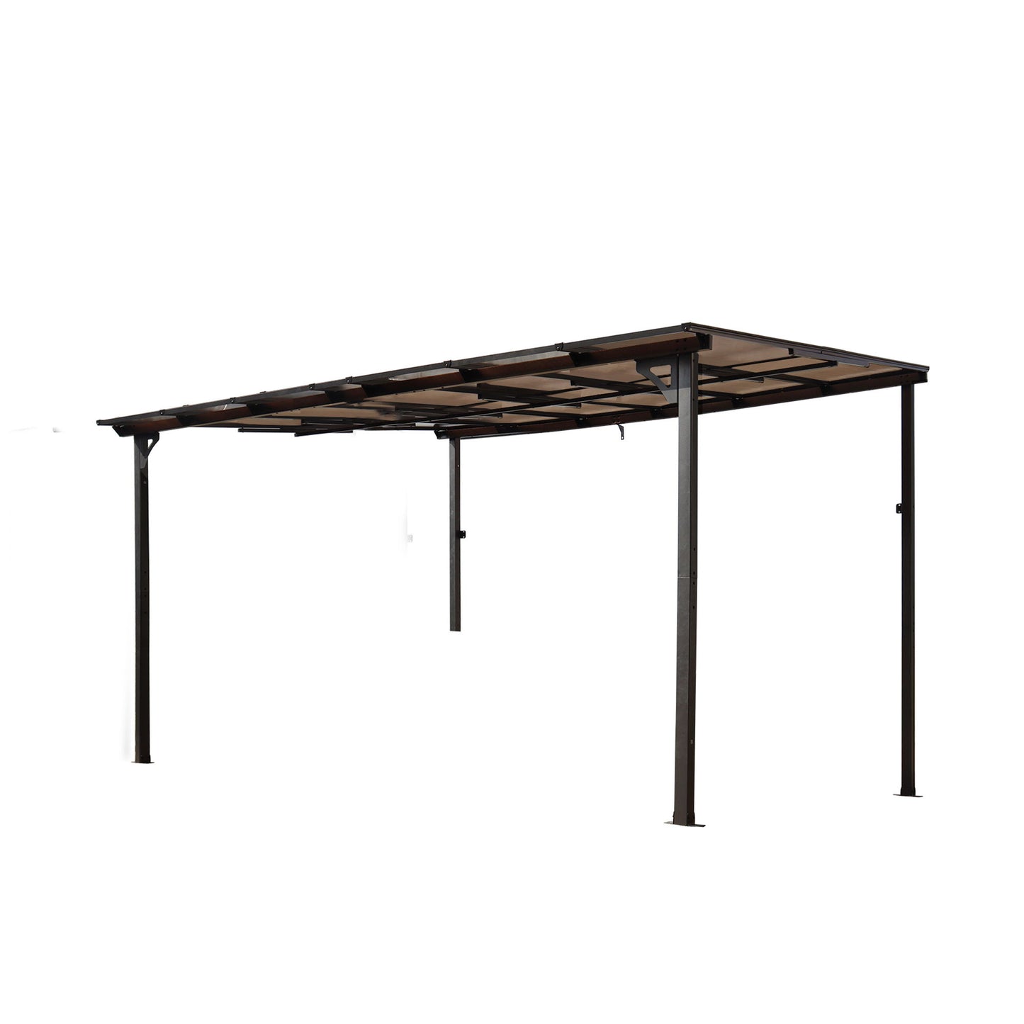 Wall Mounted Outdoor Pergola Gazebo, Heavy Duty Metal Awning With Roof Home Essentials