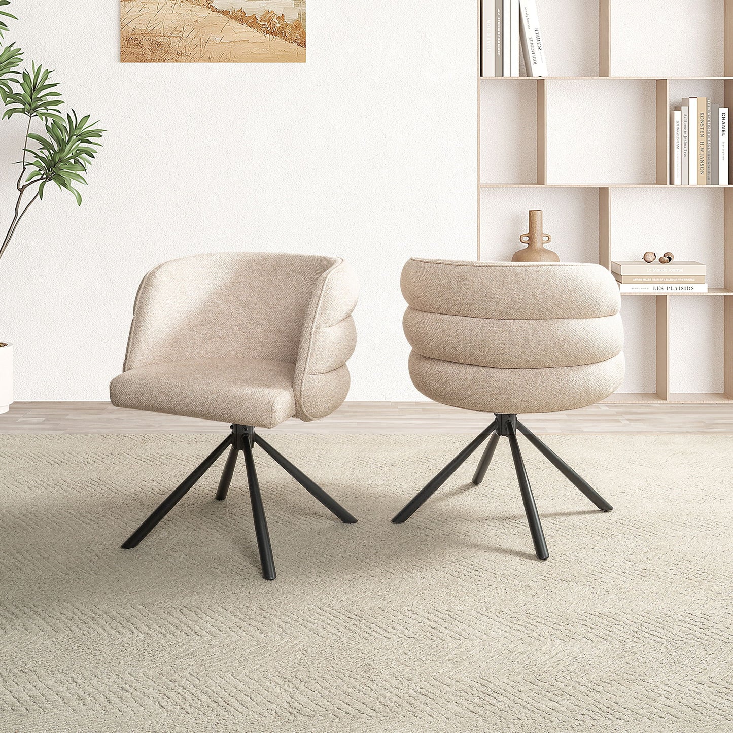 270 Degree Swivel Upholstered Desk Chairs (Set of 2) Home Essentials