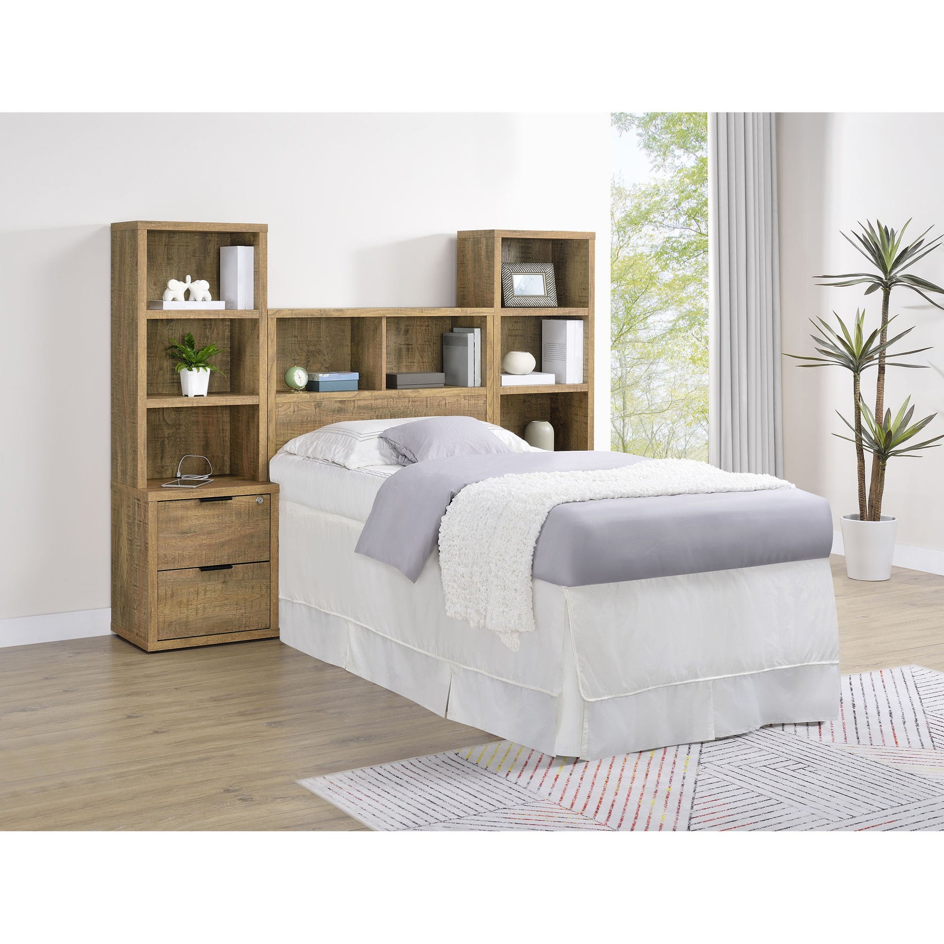 Geary - 3 Piece Bedroom Set With Bookcase Headboard Furniture Max
