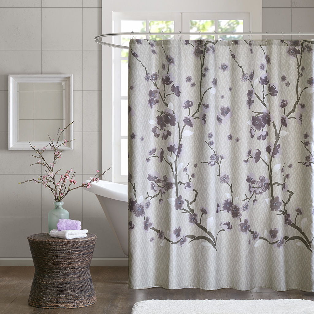 Holly - Shower Curtain - Purple