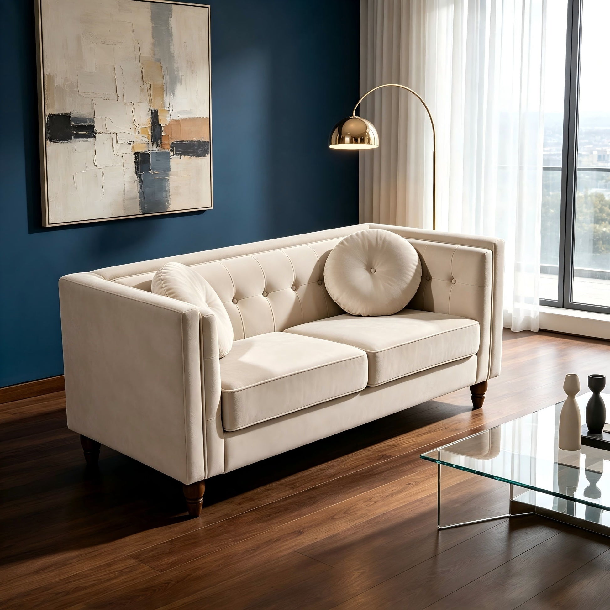 Chesterfield Loveseat 2 Seater Couch For Living Room US Pride