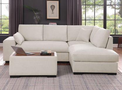 Joshua - 100" Sectional Sofa with Right Facing Chaise and Console Ottoman Lilola Home