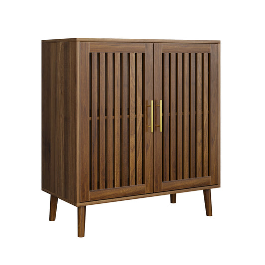 Grille Striped Sideboard Buffet Cabinet With Storage Home Essentials
