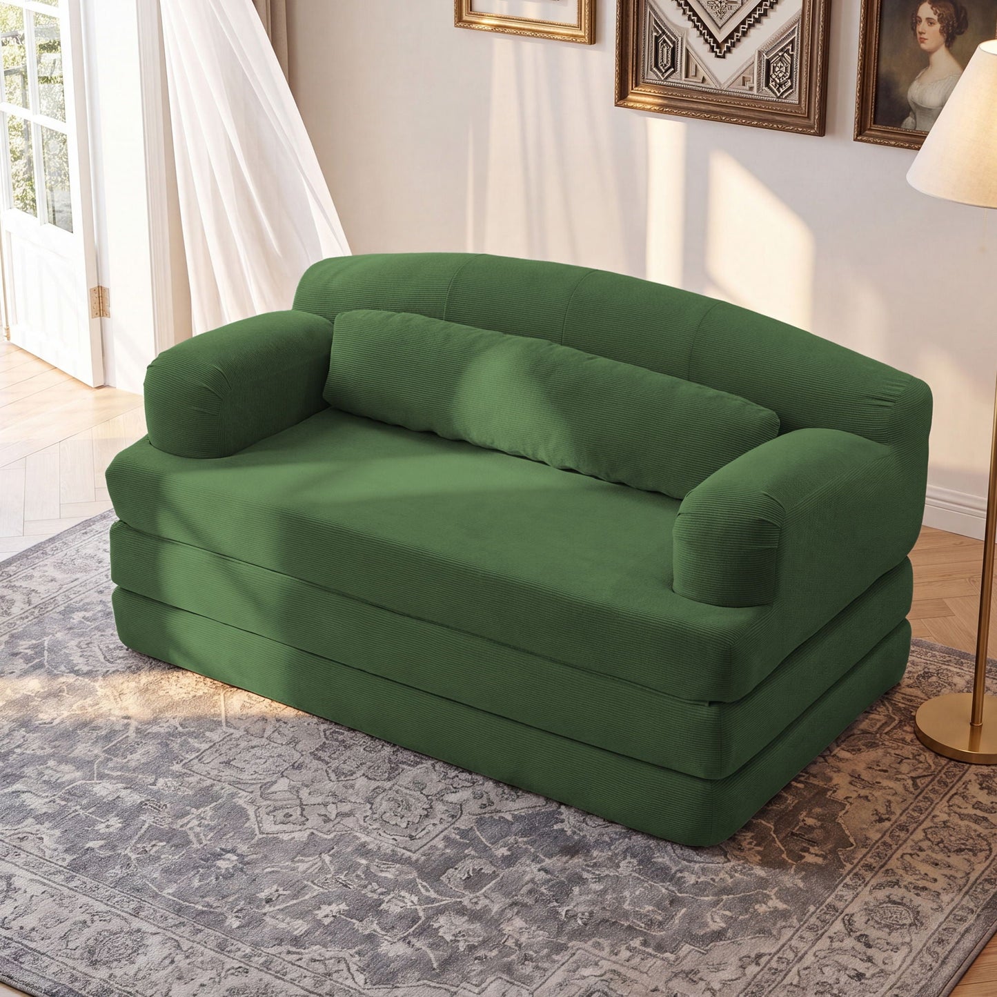 2 Seater Sofa Bed, Compact Foldable Floor Couch Home Essentials