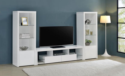 Jude - 3 Piece TV Entertainment Center - White High Gloss Coaster Fine Furniture